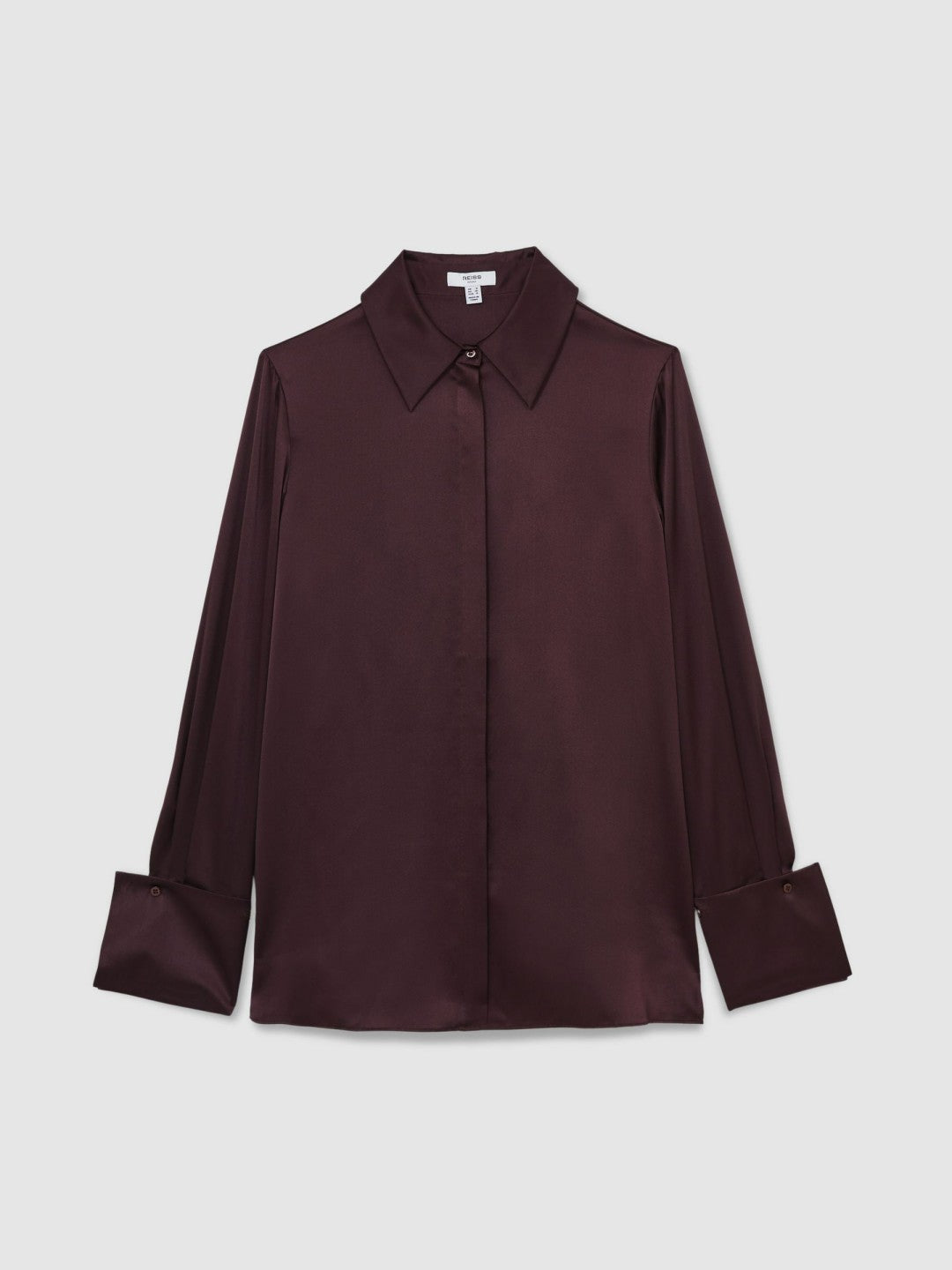 Silk Double-Cuff Button-Through Shirt in Red Women | Reiss