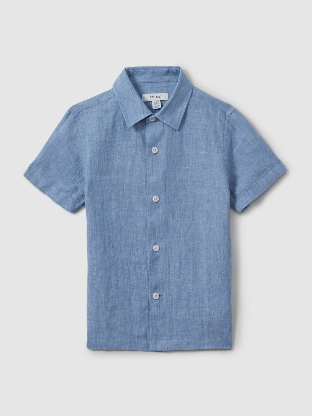 9-13 yrs Short Sleeve Linen Shirt in Sky Blue Children & Baby | Reiss