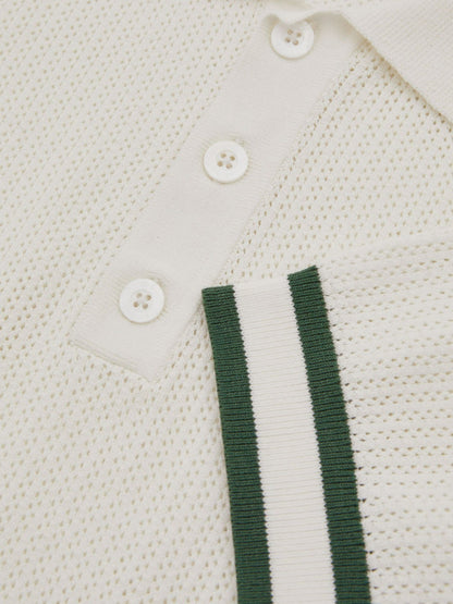 | Ché Knitted Half-Button Polo Shirt in White Men | Reiss
