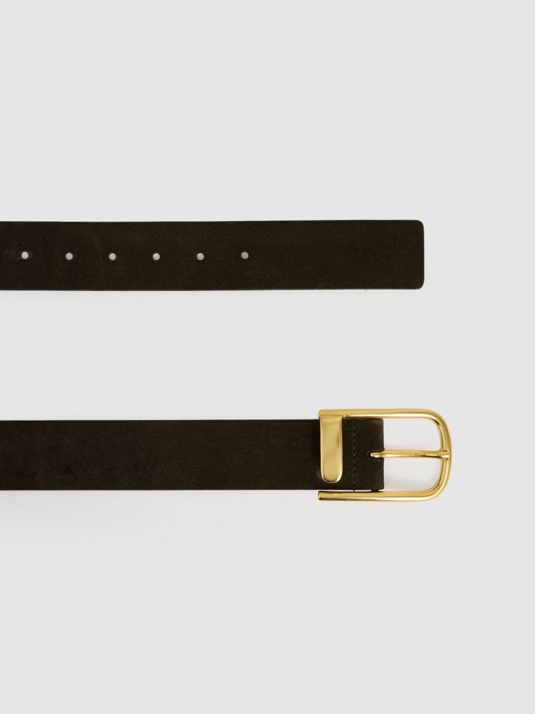 Leather Half Keeper Belt in Chocolate Women | Reiss