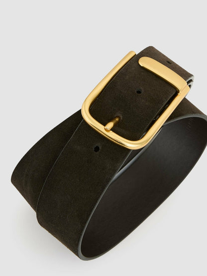 Leather Half Keeper Belt in Chocolate Women | Reiss