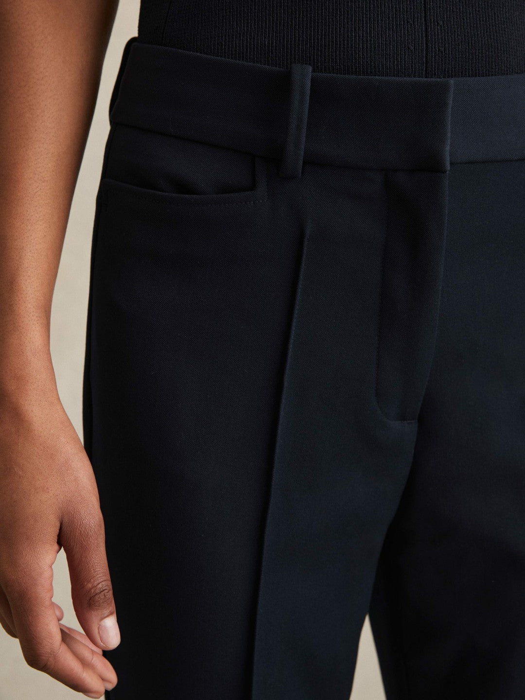 Petite Flared Suit Trousers in Navy Women | Reiss