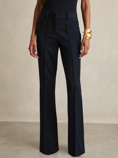 Petite Flared Suit Trousers in Navy Women | Reiss