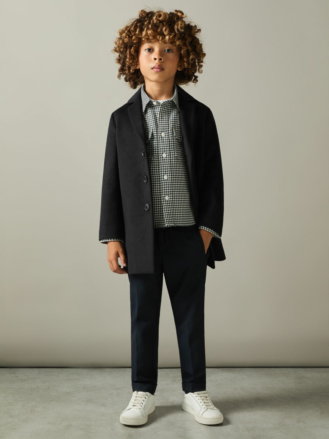 3-9 yrs Single Breasted Overcoat in Navy Children & Baby | Reiss