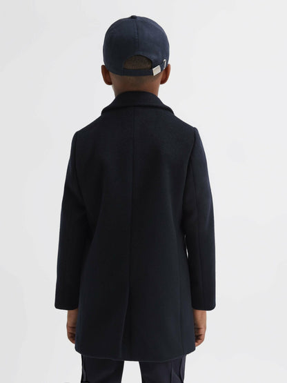3-9 yrs Single Breasted Overcoat in Navy Children & Baby | Reiss