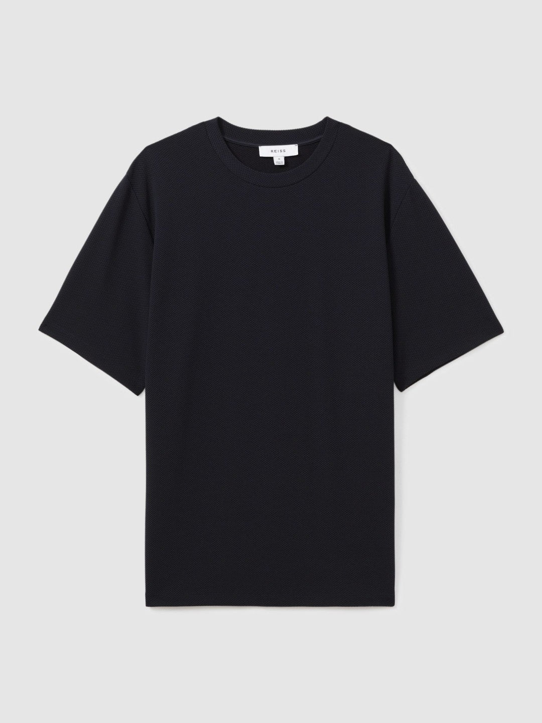Textured Crew-Neck T-Shirt in Navy Men | Reiss