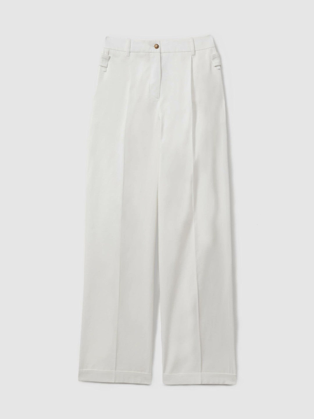 Cotton Wide Leg Suit Trousers in White Women | Reiss