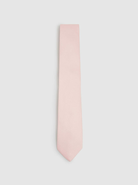 Textured Silk Blend Tie in Light Pink Men | Reiss