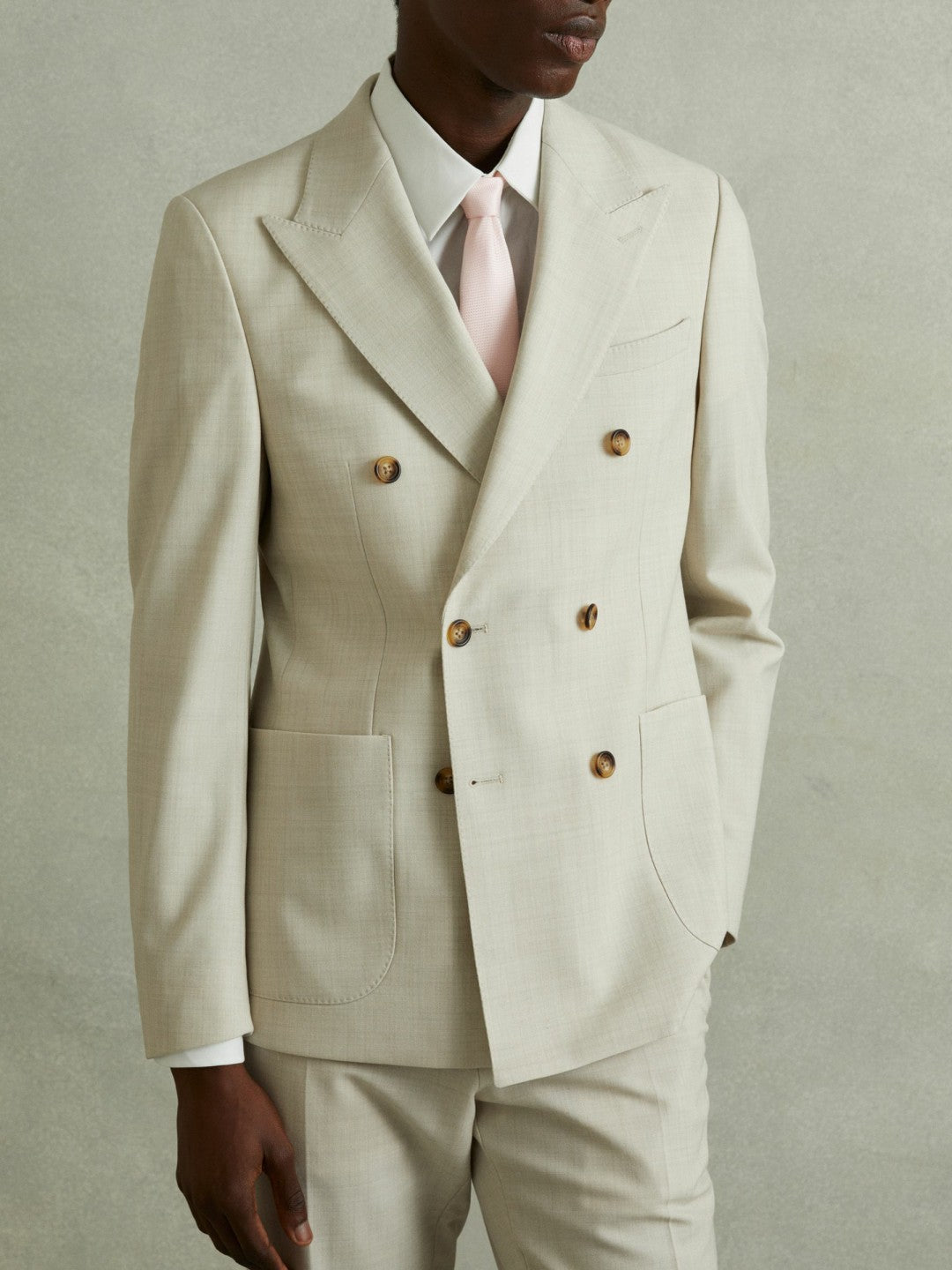Textured Silk Blend Tie in Light Pink Men | Reiss