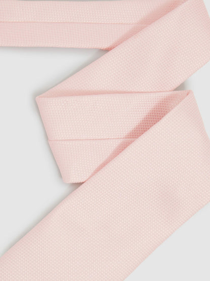 Textured Silk Blend Tie in Light Pink Men | Reiss