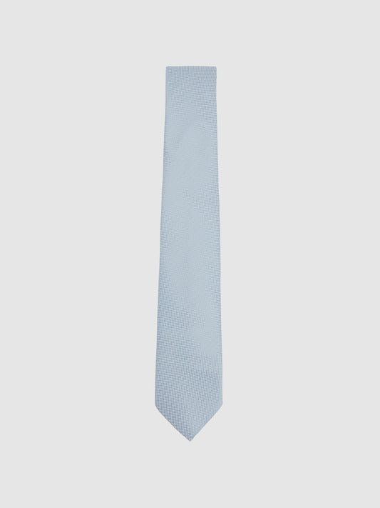 Textured Silk Blend Tie in Light Blue Men | Reiss