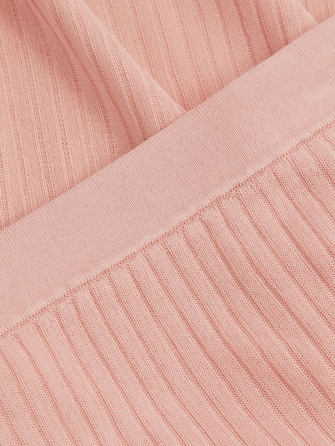 Carrie Pink Anna Quan Sheer Ribbed Knitted Midi Skirt Women | Reiss