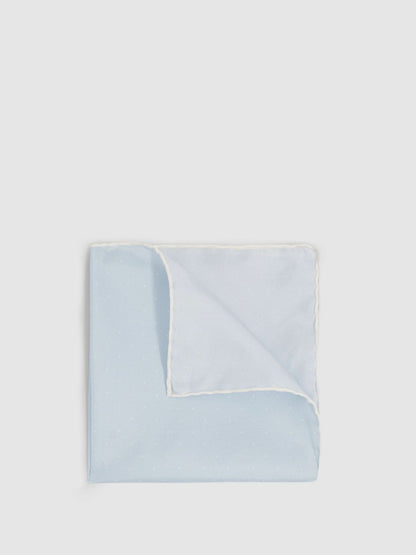 Polka Dot Silk Pocket Square in Light Blue Men | Reiss