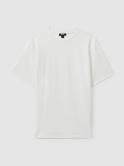 Textured Crew-Neck T-Shirt in Off White Men | Reiss