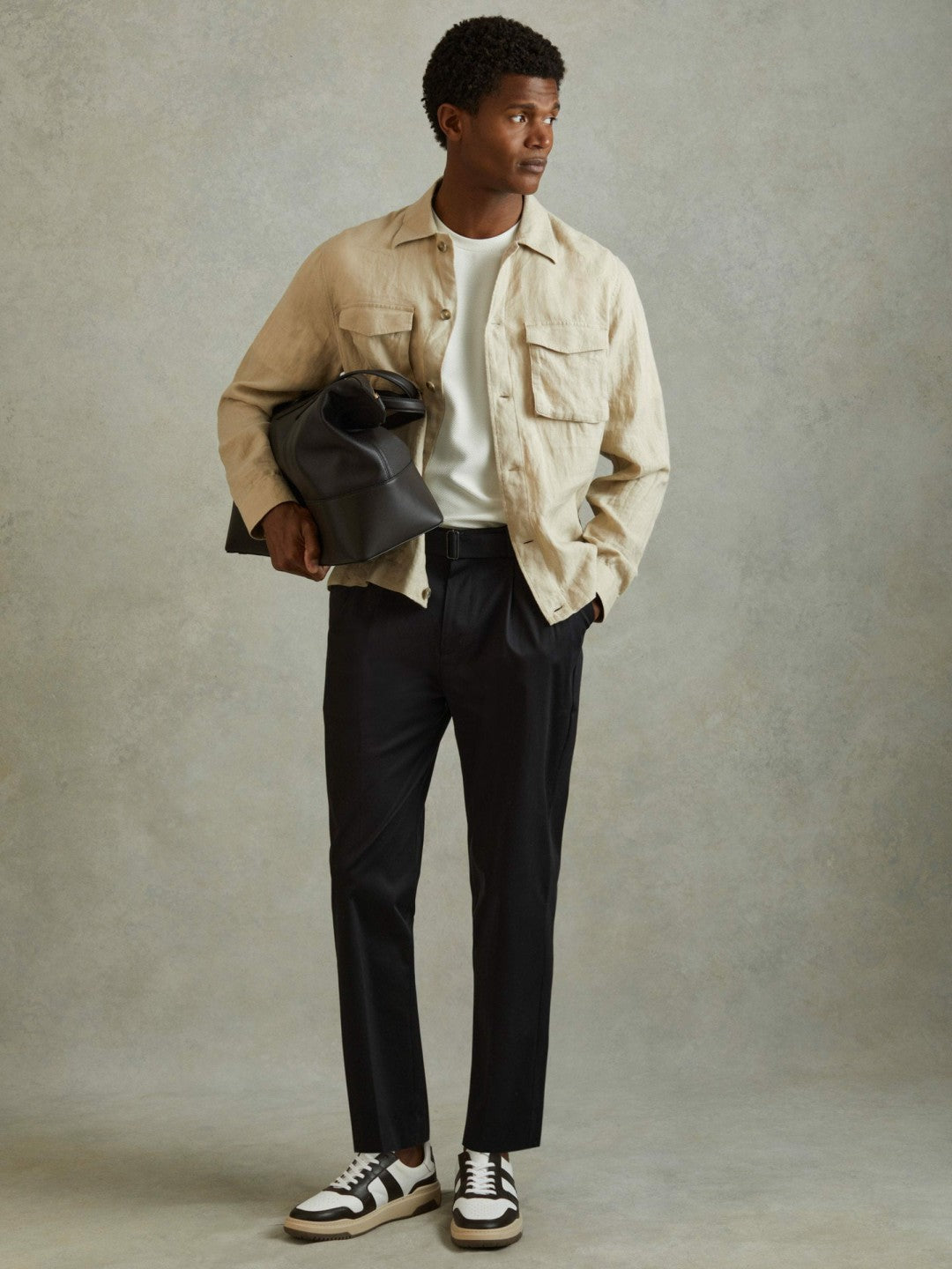 Textured Crew-Neck T-Shirt in Off White Men | Reiss