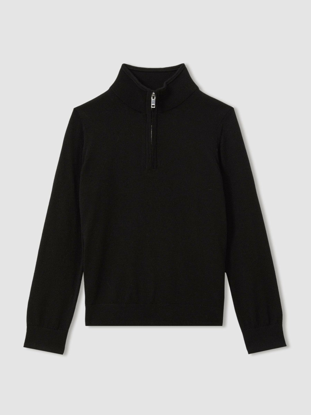 3-9 yrs Merino Wool Half-Zip Funnel Neck Jumper in Black Children & Baby | Reiss