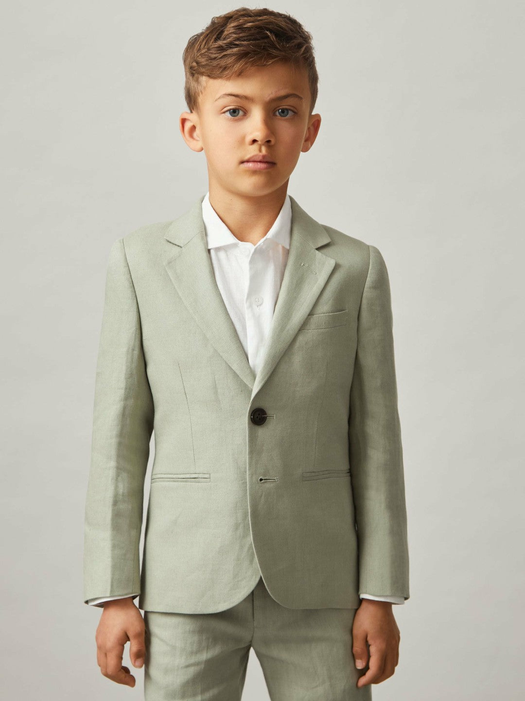3-9 yrs Linen Single Breasted Blazer in Apple Children & Baby | Reiss