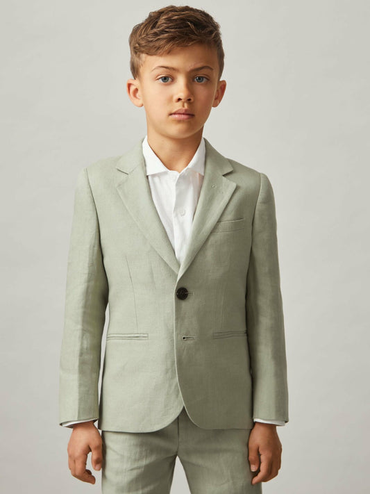 3-9 yrs Linen Single Breasted Blazer in Apple Children & Baby | Reiss