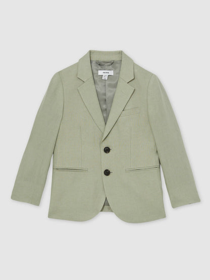3-9 yrs Linen Single Breasted Blazer in Apple Children & Baby | Reiss