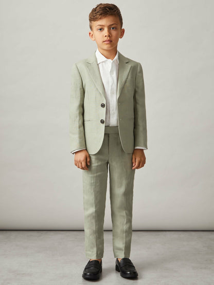 3-9 yrs Linen Single Breasted Blazer in Apple Children & Baby | Reiss