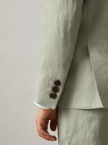 3-9 yrs Linen Single Breasted Blazer in Apple Children & Baby | Reiss