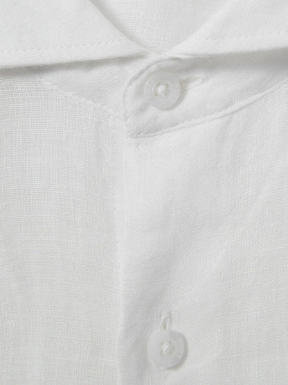 3-9 yrs Linen Cutaway Collar Shirt in White Children & Baby | Reiss