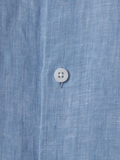 9-13 yrs Linen Cutaway Collar Shirt in Sky Blue Children & Baby | Reiss