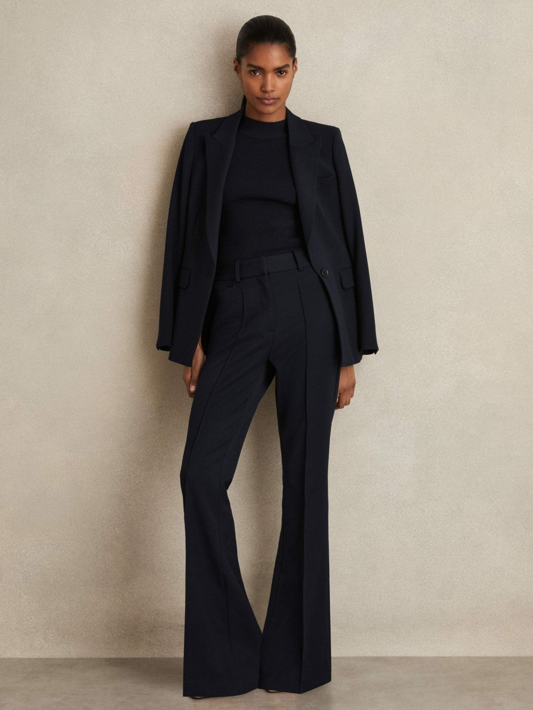 Flared Suit Trousers in Navy Women | Reiss