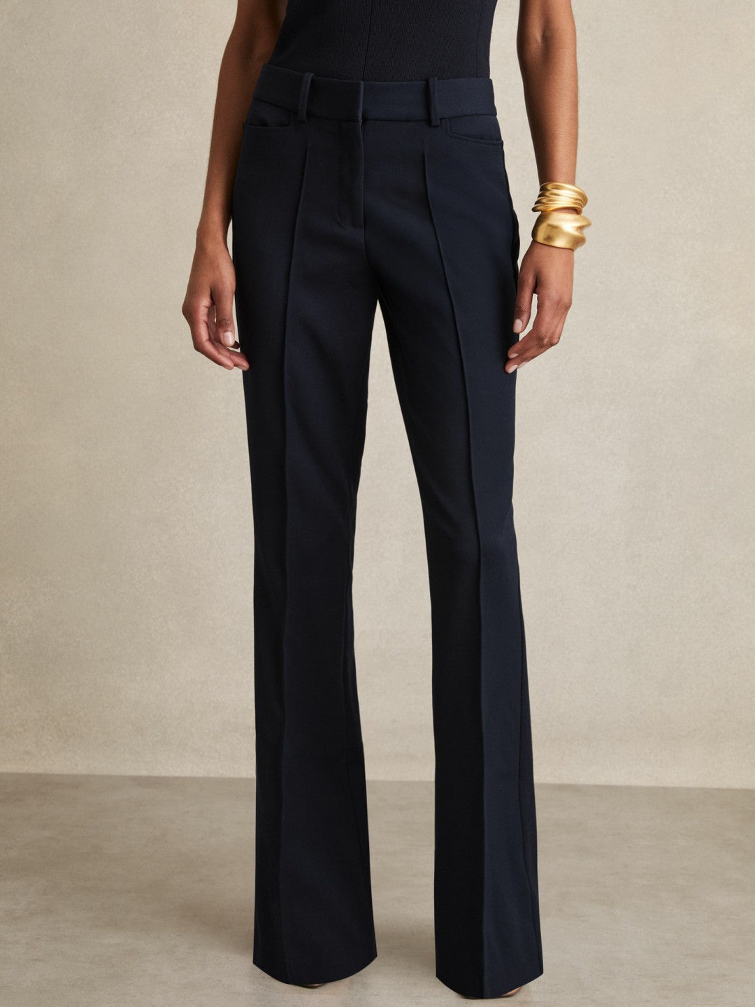 Flared Suit Trousers in Navy Women | Reiss