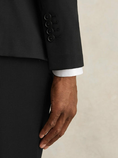 Wool-Blend Single-Breasted Suit Jacket Slim-Fit in Black Men | Reiss