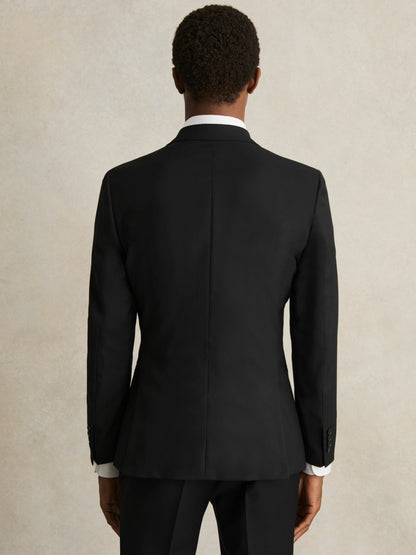 Wool-Blend Single-Breasted Suit Jacket Slim-Fit in Black Men | Reiss