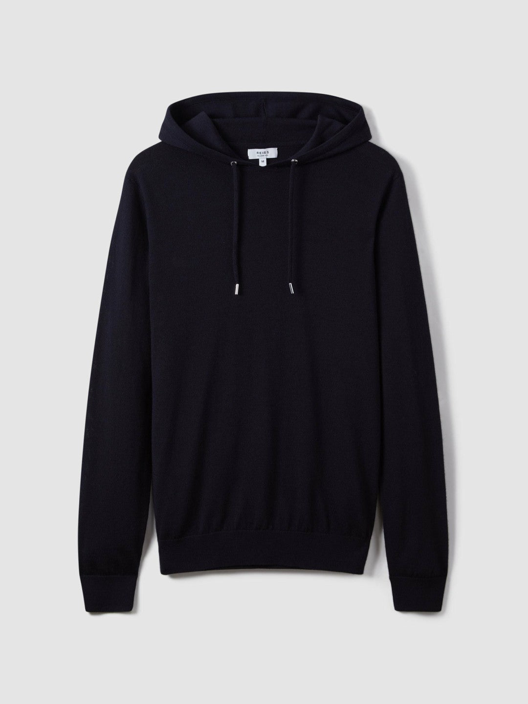 Merino Wool Drawstring Hoodie in Navy Men | Reiss