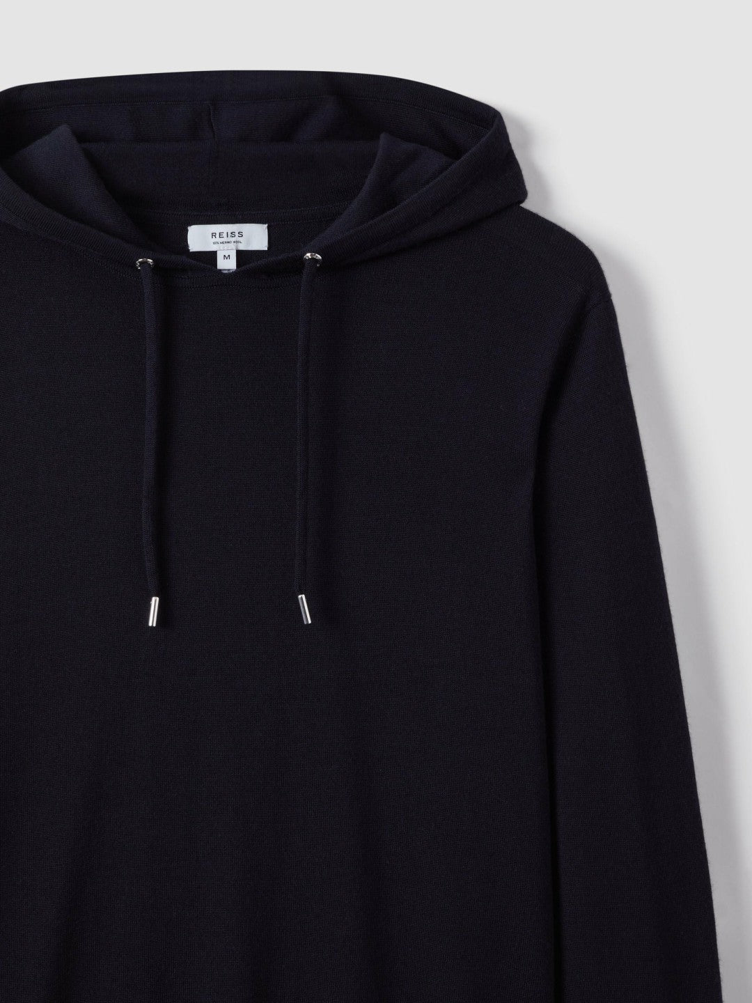 Merino Wool Drawstring Hoodie in Navy Men | Reiss