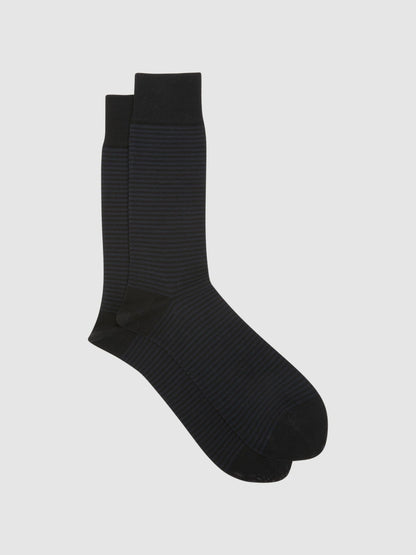 Striped Socks in Black/Navy Men | Reiss