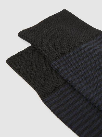 Striped Socks in Black/Navy Men | Reiss
