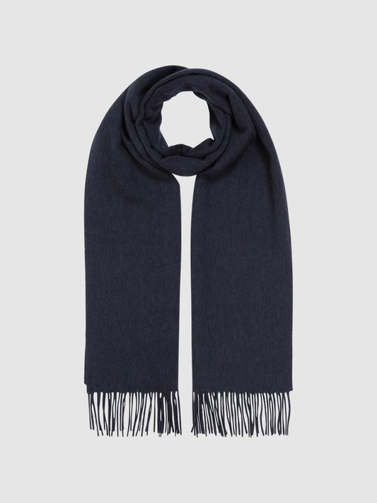 Wool and Cashmere Scarf in Navy Men | Reiss