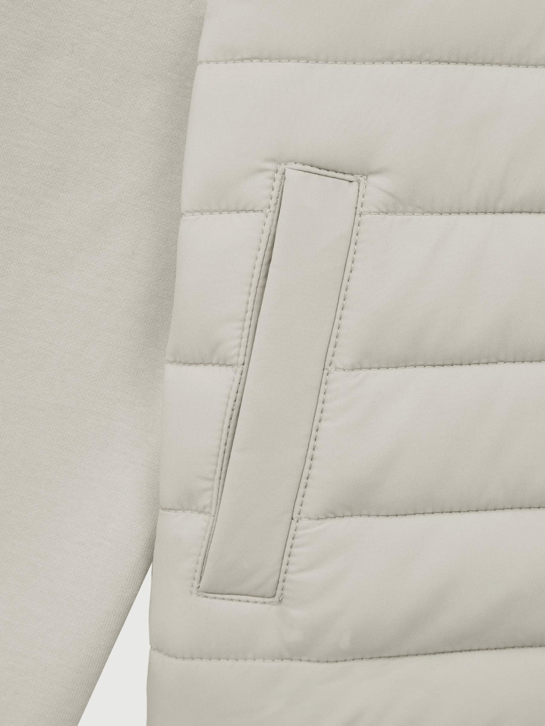 3-9 yrs Funnel Neck Quilted Hybrid Jacket in Stone Children & Baby | Reiss