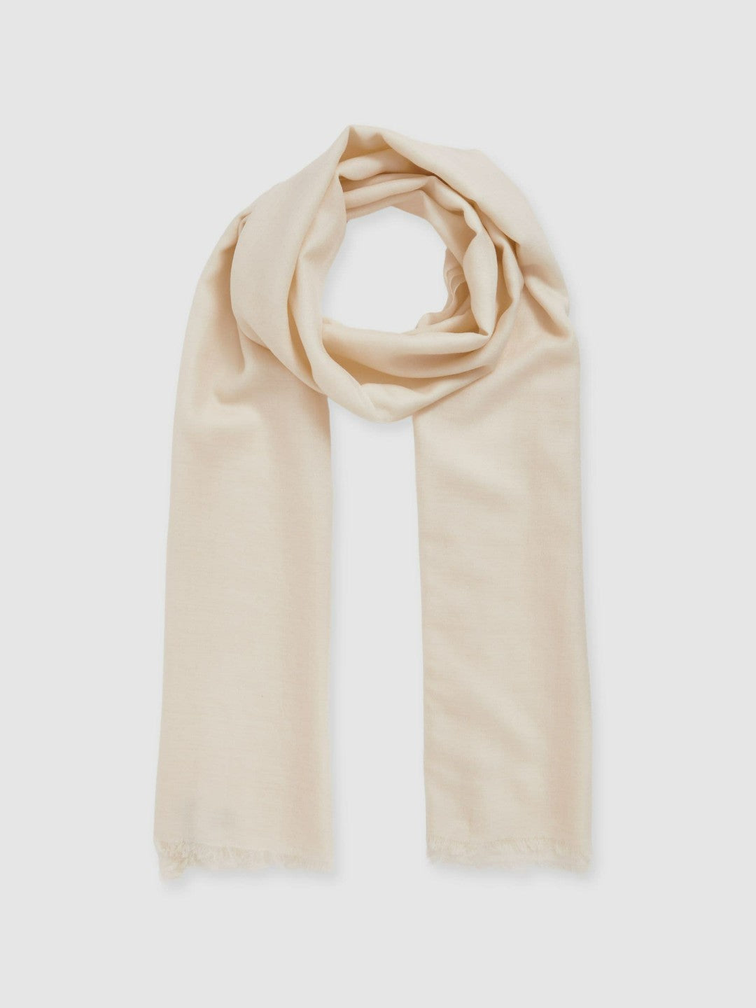 Wool-Cashmere Lightweight Scarf in Off White Women | Reiss