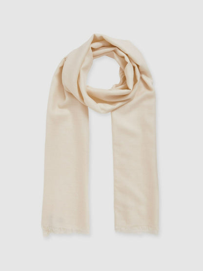 Wool-Cashmere Lightweight Scarf in Off White Women | Reiss