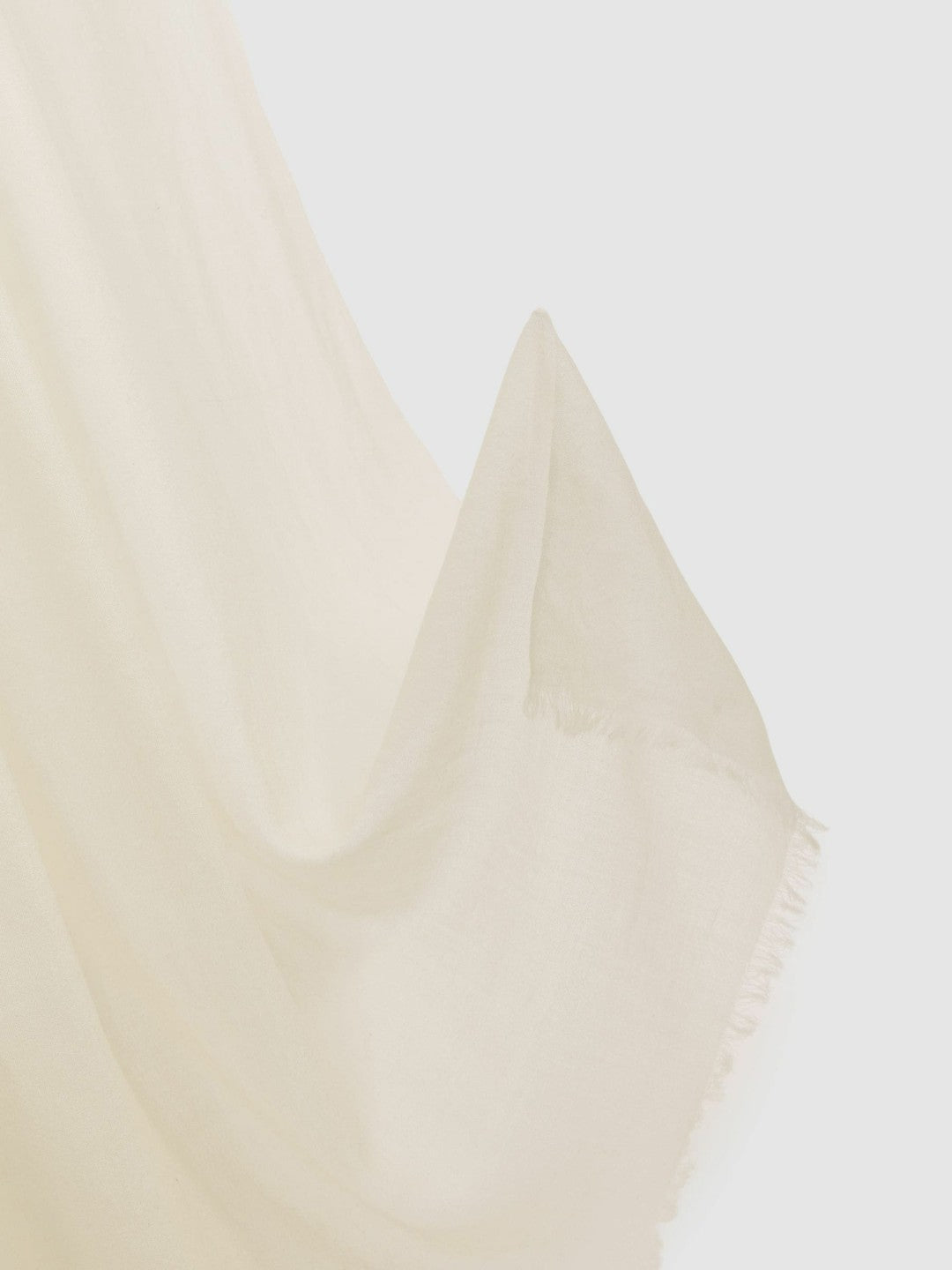 Wool-Cashmere Lightweight Scarf in Off White Women | Reiss