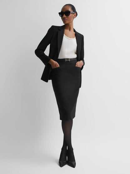 Petite Tailored Pencil Skirt in Black Women | Reiss