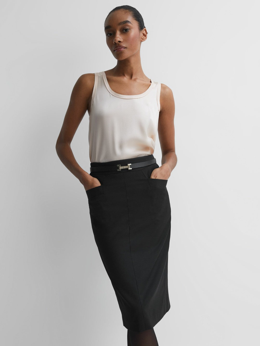 Petite Tailored Pencil Skirt in Black Women | Reiss