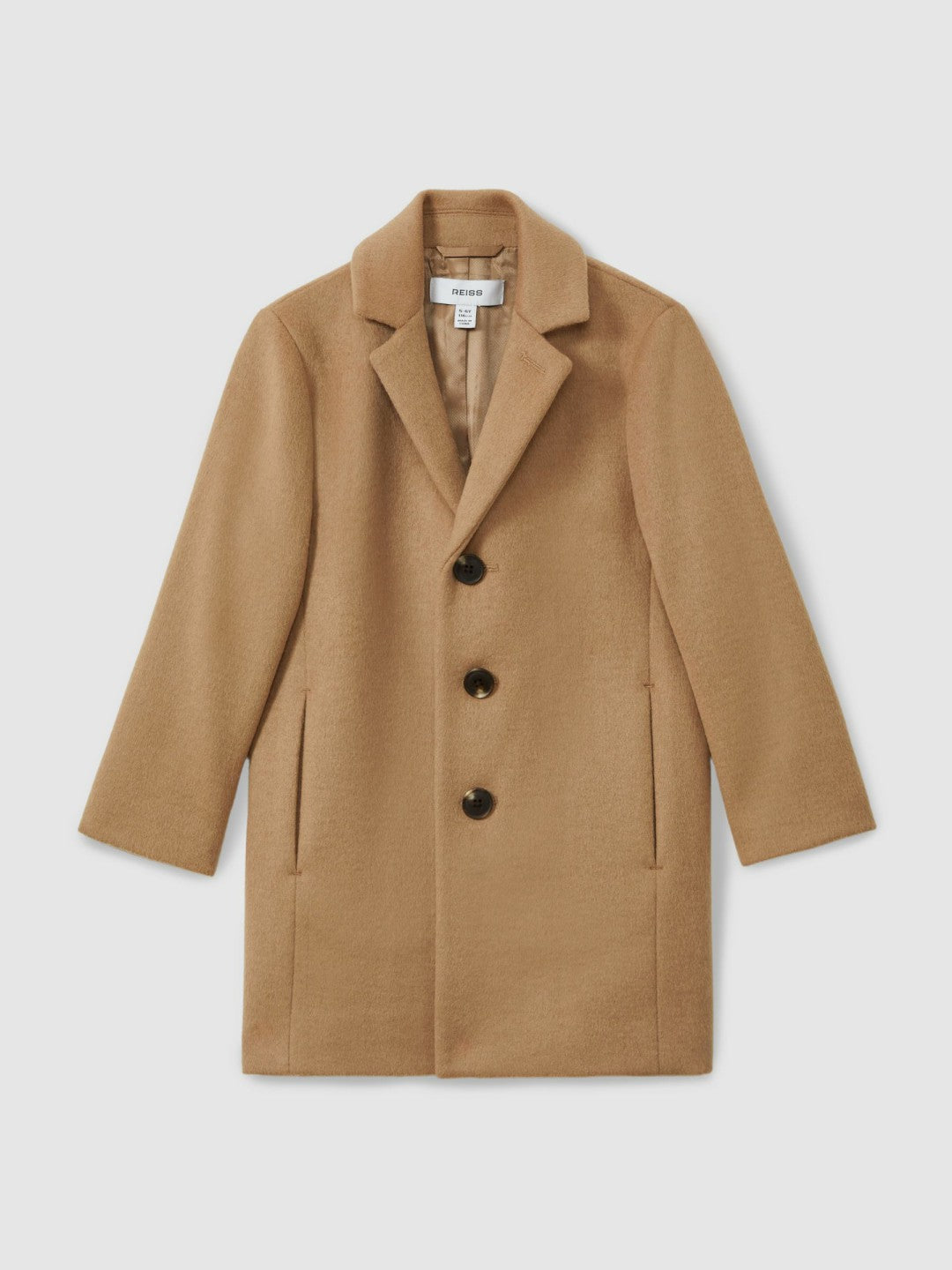13-14 yrs Single Breasted Overcoat in Camel Children & Baby | Reiss