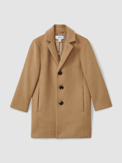 13-14 yrs Single Breasted Overcoat in Camel Children & Baby | Reiss