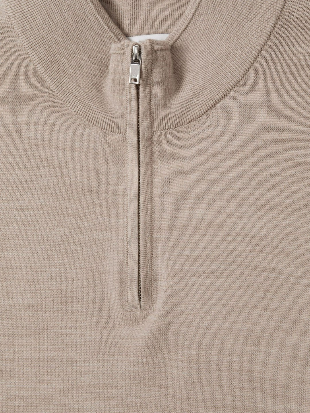 Merino Wool Half-Zip Jumper in Wheat Melange Men | Reiss