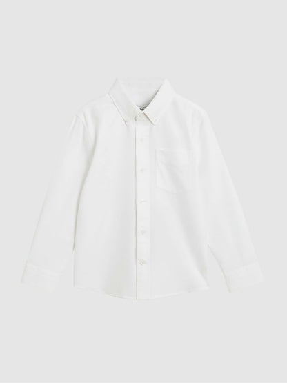 13-14 yrs Button Down Oxford Shirt in White Children & Baby | Reiss
