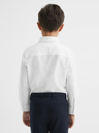 13-14 yrs Button Down Oxford Shirt in White Children & Baby | Reiss