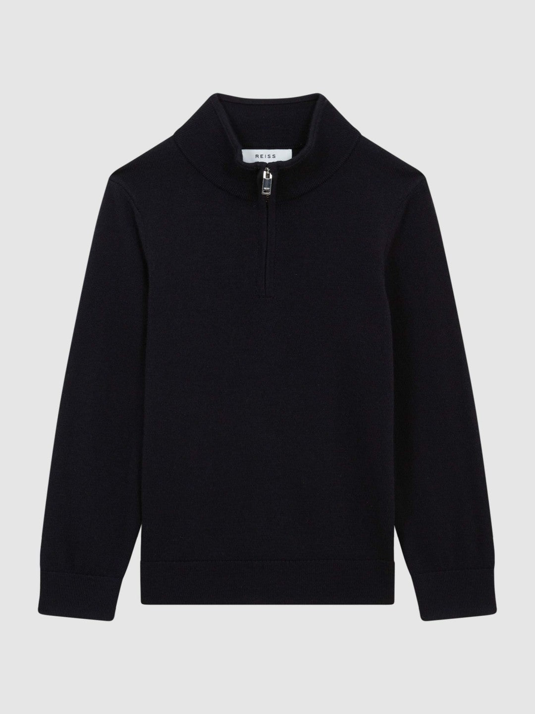3-9 yrs Merino Wool Zip-Neck Jumper in Navy Children & Baby | Reiss