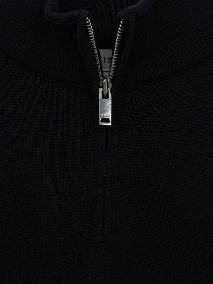 3-9 yrs Merino Wool Zip-Neck Jumper in Navy Children & Baby | Reiss