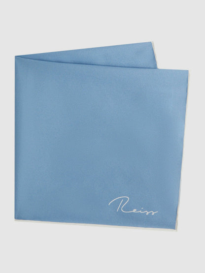 Plain Silk Pocket Square in Soft Blue Men | Reiss